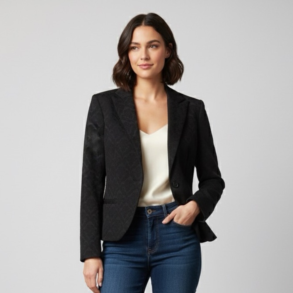 Black Damask Blazer - Size Small